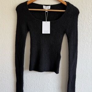 & Other Stories Black Scoop Neck Sweater
